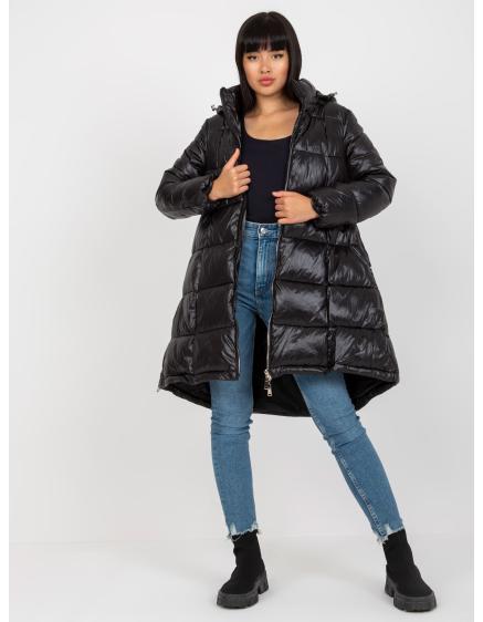Dámská bunda s kapucí dlouhá zimní MITA černá