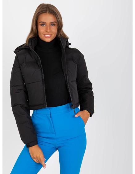 Dámská bunda s kapucí krátká zimní RENATA černá