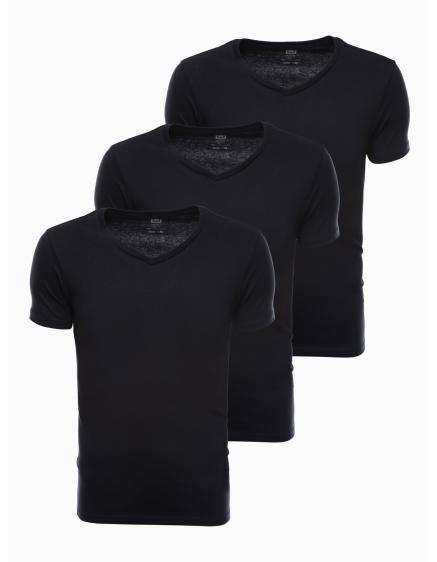 Pánské hladké tričko - černé 3-pack RAYNARD