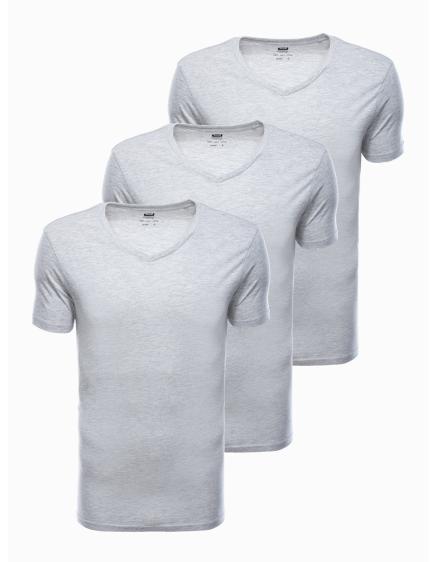 Pánské jednobarevné tričko - šedé 3-pack NOGAH