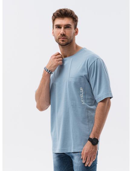 Levně Pánské tričko OVERSIZE modré
