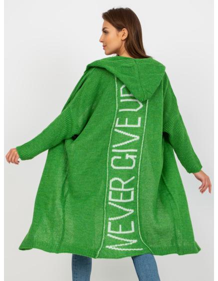 Dámský svetr s kapucí dlouhý OCH BELLA zelený