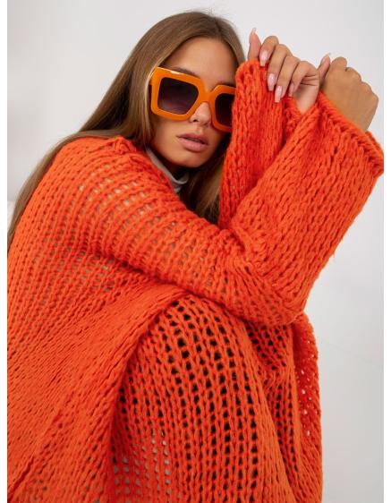 Dámský svetr se širokými rukávy oversize OCH BELLA oranžový