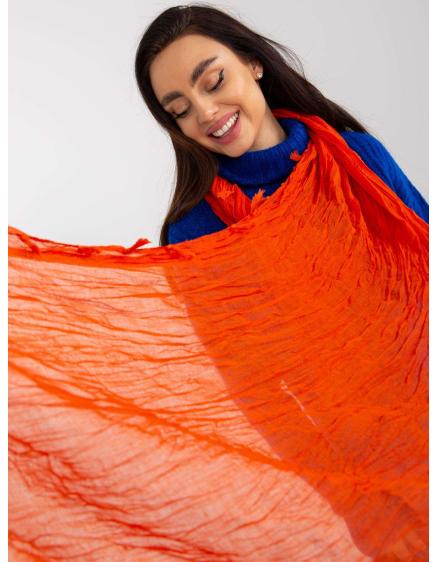 Oranžová vzdušná dámská šála s třásněmi
