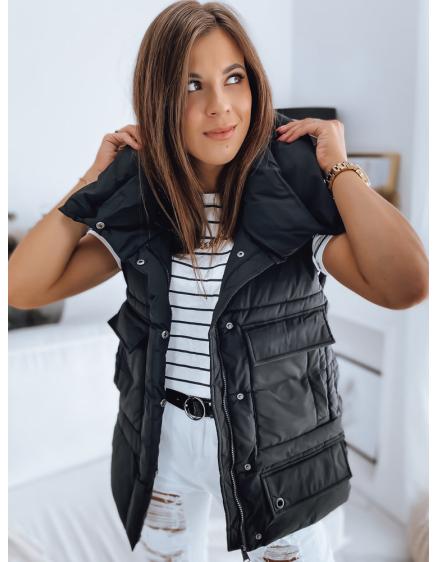 Levně Dámská vesta oversize OMALIS černá