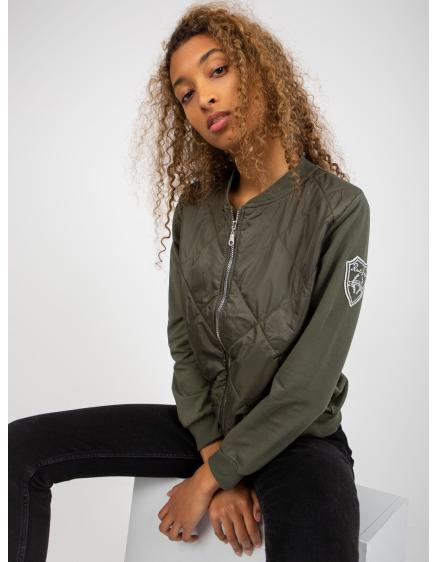 Dámská bunda/mikina bomber s kapsami RUE PARIS khaki