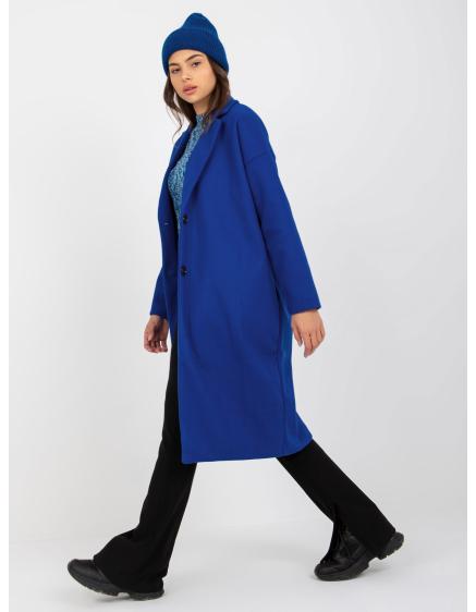 Dámský kabát s kapsami OCH BELLA kobaltově modrý