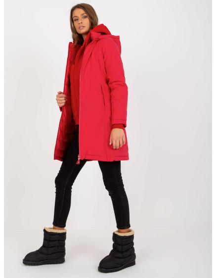 Dámská bunda s kapucí oboustranná přechodná MIRIAM červená