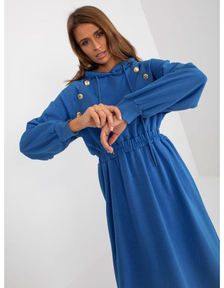 Dámské šaty s knoflíky ALESHA tmavě modré