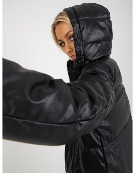 Dámská bunda z ekokůže s prošíváním JESS černá
