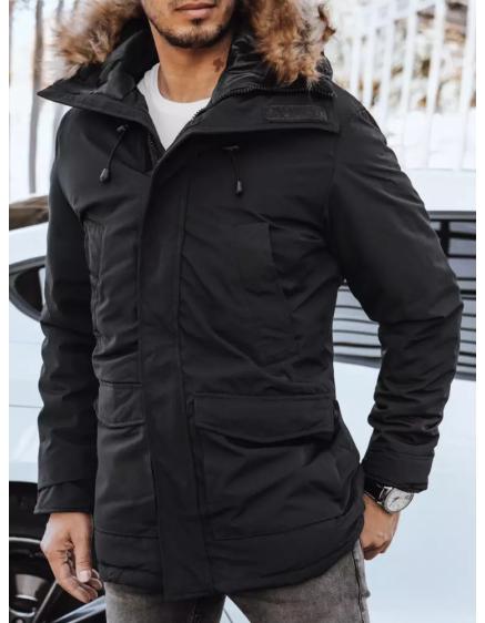 Pánská bunda zimní s kapucí HARLEY černá