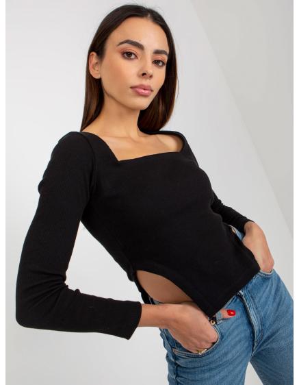 Levně Dámská halenka s rozparky OCH BELLA černá