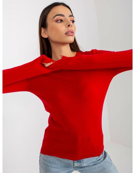 Dámský svetr s kulatým výstřihem BELA červený
