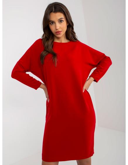 Dámské šaty s dlouhými rukávy koktejlové MYRTIE červené