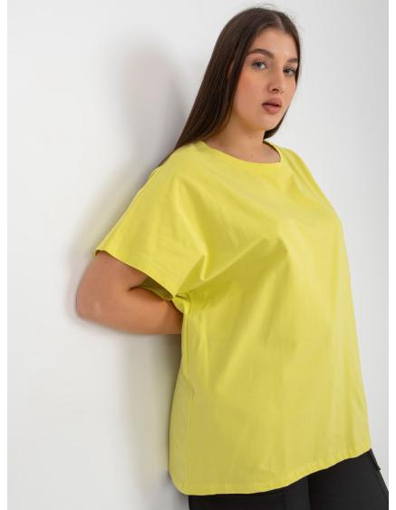 Levně Dámské tričko pro ženy plus size BASIC světle béžové