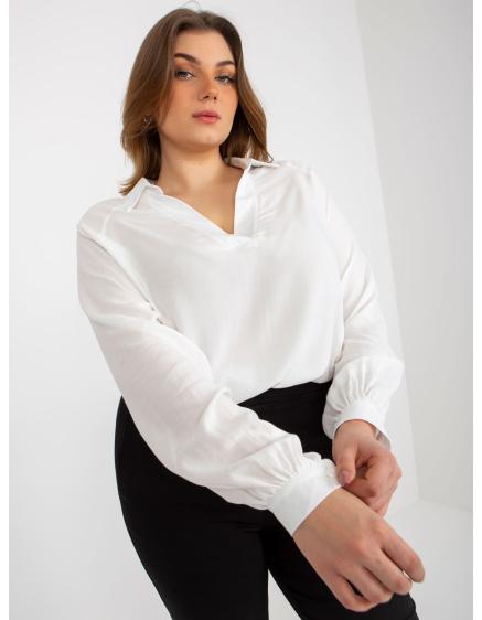 Dámská halenka s límečkem plus size MYRIAM ecru