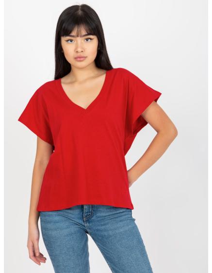 Dámské tričko s výstřihem do V MAYFLIES tmavě červené
