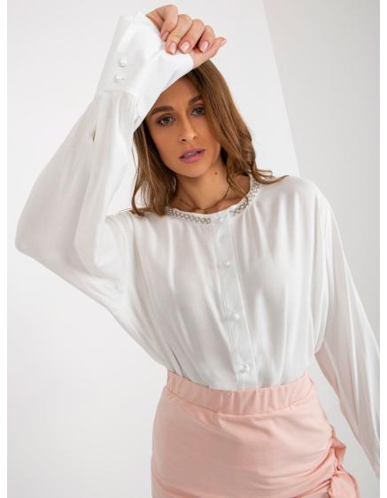 Levně Dámská halenka se zapínáním na knoflíky FABIANA ecru