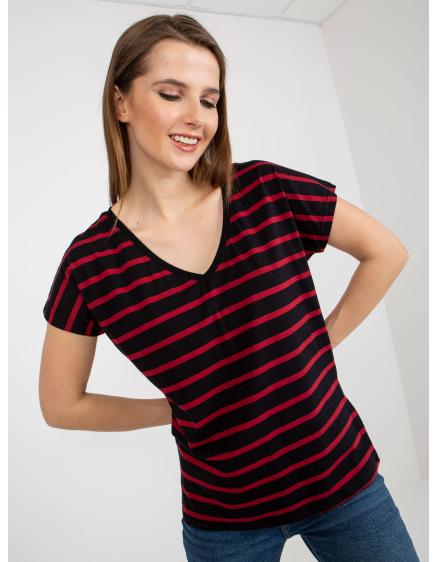 Dámské tričko pruhované VICTA černo-červené