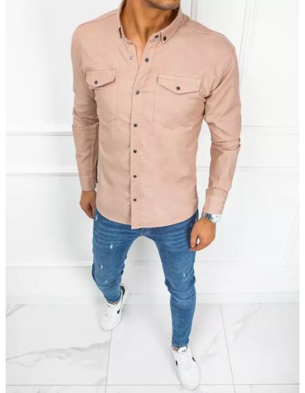 Pánská košile džínová JAVIER růžová