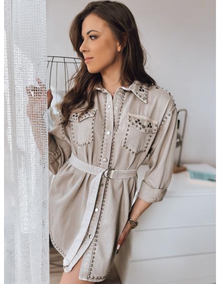 Levně Džínové šaty RAFAELA béžové
