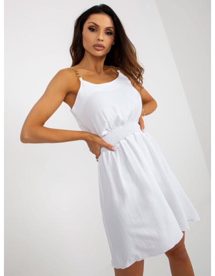 Dámské šaty s ramínky mini RAQUEL bílé