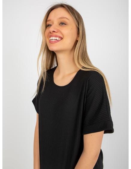 Levně Dámská halenka oversize s krátkými rukávy BITA černá