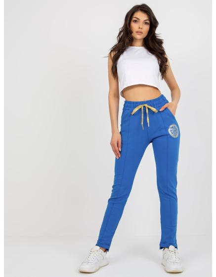 Dámské kalhoty s aplikací EMILIA tmavě modré