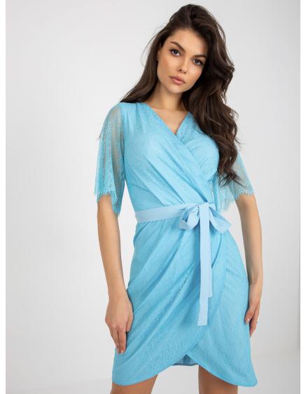 Dámské šaty s páskem ERHARDA světle modré