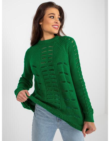 Dámský svetr s dlouhým rukávem oversize AGNESA zelený