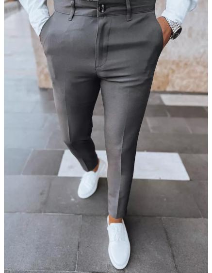 Pánské kalhoty hladké chinos AB8 tmavě šedé