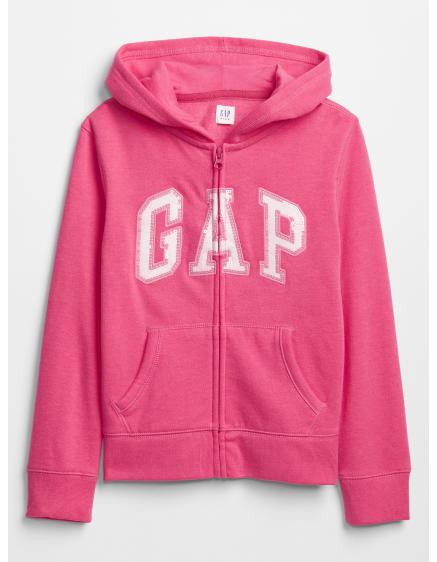 Dětská mikina GAP logo zip Růžová